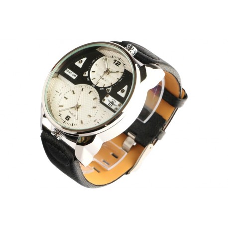 Grosse montre homme cuir double fuseaux horaire Foxos ANCIENNES COLLECTIONS divers