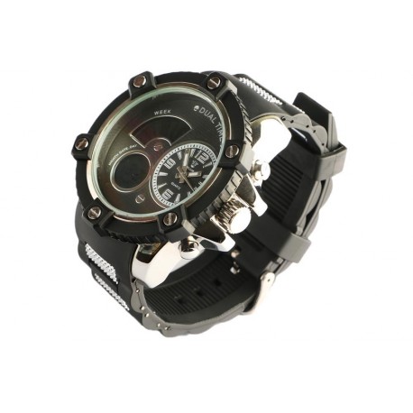 Montre homme chronometre noir bracelet gomme Koxos Montre Bellos