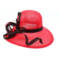 Chapeau Mariage Rouge et Noir Loly ANCIENNES COLLECTIONS divers