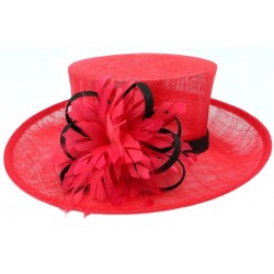 Chapeau Mariage Rouge et Noir Livia Leon Montane ANCIENNES COLLECTIONS divers