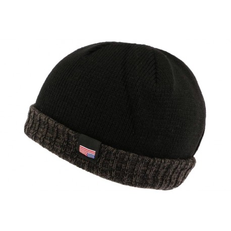 Bonnet docker noir et gris drapeau USA Nyls Creation ANCIENNES COLLECTIONS divers