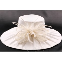 Chapeau mariée Hermine en taffetas écru ANCIENNES COLLECTIONS divers