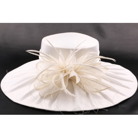 Chapeau mariée Hermine en taffetas écru ANCIENNES COLLECTIONS divers