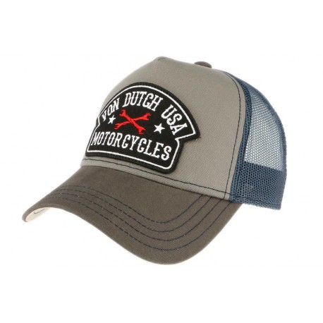 Casquette Von Dutch Grise et Bleu Square ANCIENNES COLLECTIONS divers