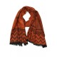 Grande écharpe femme orange et noir Patchay Echarpe Nyls Création
