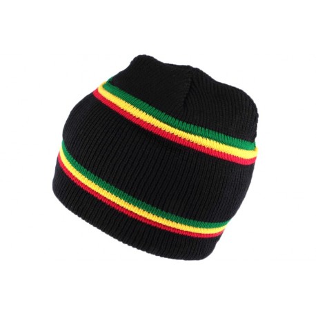 Bonnet court Rasta noir Nyls Création BONNETS Nyls Création