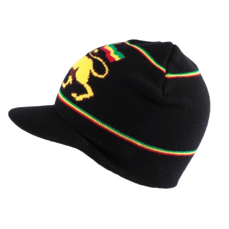 Bonnet Casquette Rasta noir avec Lion BONNETS Nyls Création