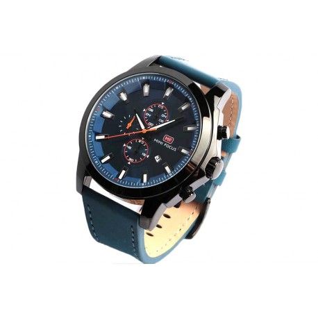 Montre chronographe bleu bracelet cuir Dytex Mini Focus ANCIENNES COLLECTIONS divers
