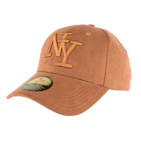 Casquette Baseball NY Marron façon daim Stally ANCIENNES COLLECTIONS divers