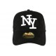 Casquette Baseball NY Noire et blanche façon daim Stally ANCIENNES COLLECTIONS divers