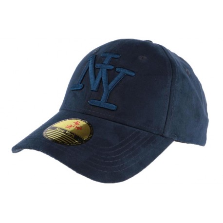 Casquette Baseball NY bleu marine façon daim Stally ANCIENNES COLLECTIONS divers