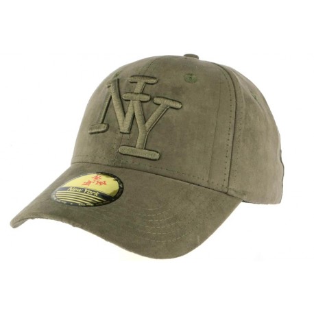Casquette baseball NY kaki effet daim Stally ANCIENNES COLLECTIONS divers