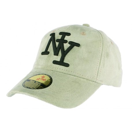 Casquette baseball NY vert opaline effet daim Stally CASQUETTES Hip Hop Honour