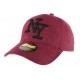 Casquette baseball NY Rouge Bordeaux effet daim Stally ANCIENNES COLLECTIONS divers