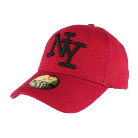 Casquette NY rouge et noir en coton Goody ANCIENNES COLLECTIONS divers