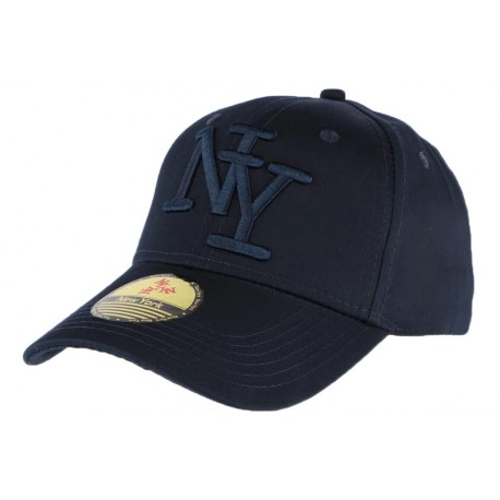 Casquette baseball NY bleu marine en coton brillant Shiny ANCIENNES COLLECTIONS divers