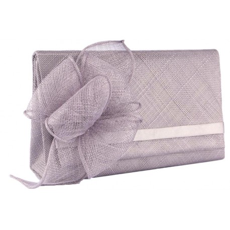 Pochette mariage grise avec fleur en sisal Alyxe ANCIENNES COLLECTIONS divers