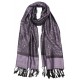 Echarpe Pashmina Violette et Noire Delhi Echarpe Léon montane