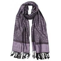 Echarpe Pashmina Violette et Noire Delhi Echarpe Léon montane