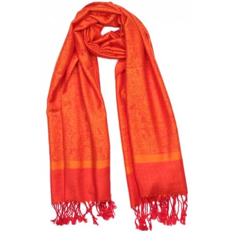 Echarpe Pashmina Orange Delhi par Leon Montane ANCIENNES COLLECTIONS divers