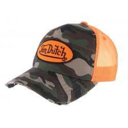 Casquette filet Von Dutch Camouflage kaki orange CASQUETTES VON DUTCH