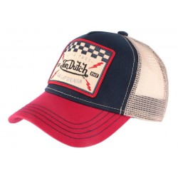 Casquette Trucker Von Dutch Square Motors Marine et Rouge CASQUETTES VON DUTCH