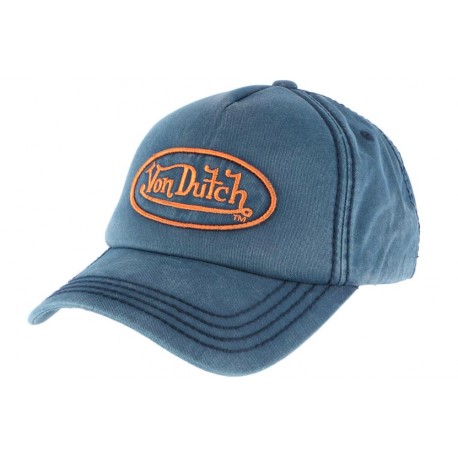 Casquette baseball Von Dutch Bleu et Orange Bob ANCIENNES COLLECTIONS divers