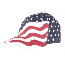 Casquette Baseball USA drapeau Rouge et Bleu CASQUETTES Hip Hop Honour