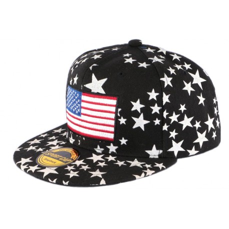 Casquette Snapback Noire drapeau USA et Etoiles ANCIENNES COLLECTIONS divers