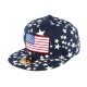 Casquette Snapback Bleue drapeau USA et Etoiles CASQUETTES Hip Hop Honour