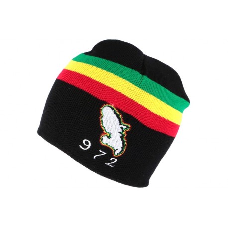 Bonnet Martinique 972 Noir Rasta BONNETS Nyls Création