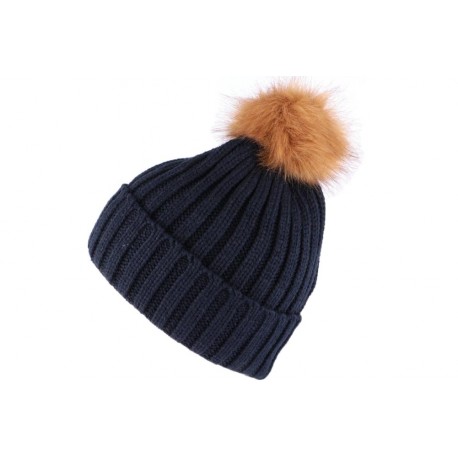 Bonnet à Pompon pour Homme et Femme (Bleu, Gris, Bordeaux, Noir ou  Moutarde) – Bonnet d'hiver tricoté avec Pompons – Bonnet en Laine à Gros  Pompons Bleu : : Mode