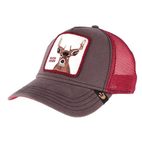 Casquette Goorin Buck Fever Cerf Marron et Rouge ANCIENNES COLLECTIONS divers