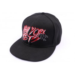 Casquette NY fitted noire et rouge CASQUETTES Hip Hop Honour