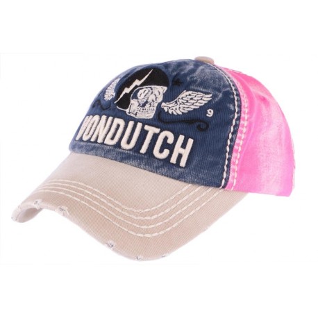 Casquette Enfant Von Dutch Xavier Bleu et Rose de 7 à 11 ans Casquette Enfant VON DUTCH