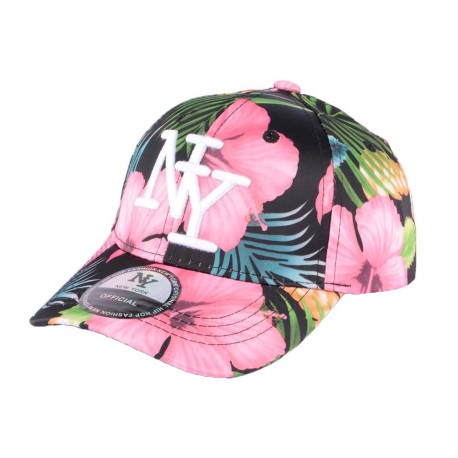 Casquette Enfant Rose et Noire florale de 7 à 11 ans ANCIENNES COLLECTIONS divers