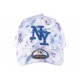 Casquette NY enfant bleu et blanche à fleurs Pasty de 7 à 12 ans ANCIENNES COLLECTIONS divers