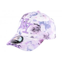 Casquette NY enfant violette et blanche à fleurs Pasty de 7 à 12 ans ANCIENNES COLLECTIONS divers