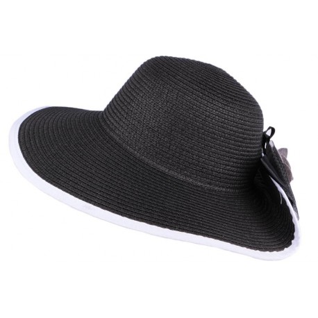 Chapeau mariage noir et blanc avec fleur Fergy ANCIENNES COLLECTIONS divers