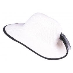 Chapeau mariage blanc et noir avec fleur Fergy ANCIENNES COLLECTIONS divers