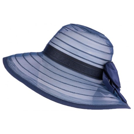 Chapeau mariage bleu marine vaporeux en crin Lyza CHAPEAUX Léon montane