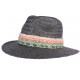 Chapeau paille femme gris fantaisie Solya CHAPEAUX Léon montane