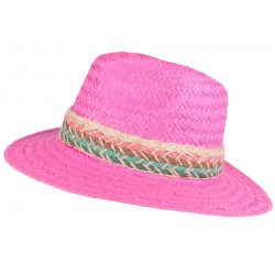 Chapeau paille femme rose fantaisie Solya CHAPEAUX Léon montane