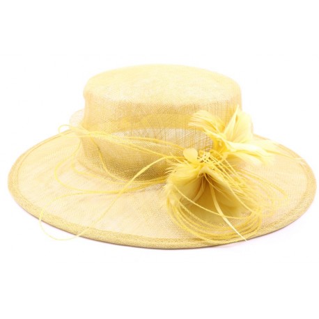 Chapeau cérémonie Ipanama en sisal Jaune ANCIENNES COLLECTIONS divers