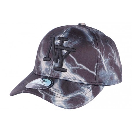 Casquette enfant noire eclairs gris Stormy 7 a 12 ans ANCIENNES COLLECTIONS divers