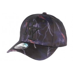 Casquette enfant noire eclairs violets Stormy 7 a 12 ans ANCIENNES COLLECTIONS divers