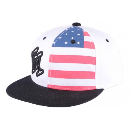 Casquette NY Enfant Blanche Drapeau USA 7 a 12 ans ANCIENNES COLLECTIONS divers