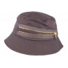 Chapeau Bob Gris fermeture eclair doré en coton ANCIENNES COLLECTIONS divers