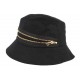 Chapeau Bob Noir fermeture eclair doré en coton ANCIENNES COLLECTIONS divers