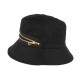 Chapeau Bob Noir fermeture eclair doré en coton ANCIENNES COLLECTIONS divers